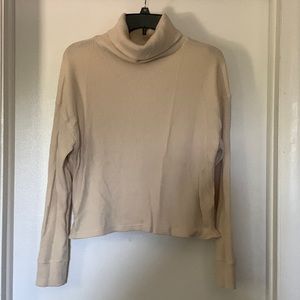 Abercrombie & Fitch Cream-Colored Waffle Knit Turtleneck